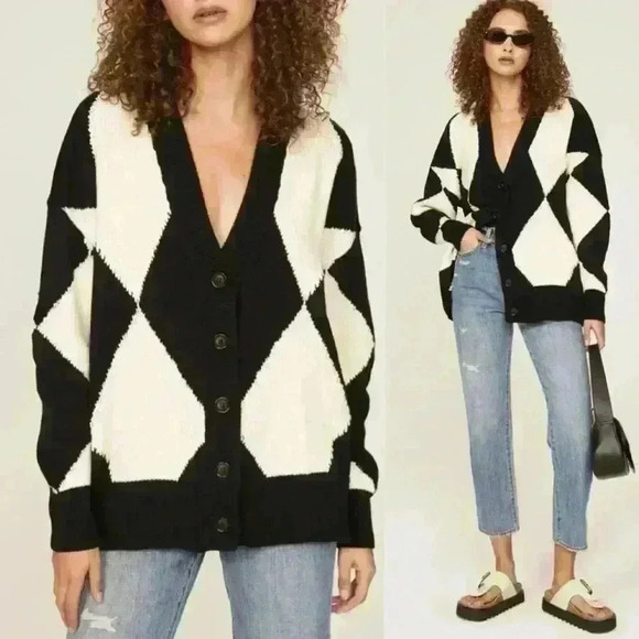 PISTOLA Denim Evelyn Oversized Diamond Cardigan - Picture 3 of 16